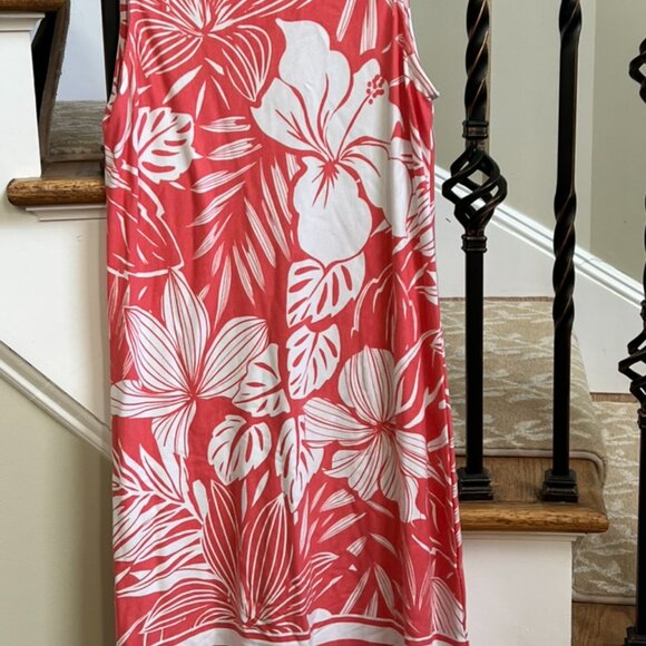 Tommy Bahama Women’s Mahana Beach Sheath Dress – Coral & White Floral – Size L - Picture 2 of 9